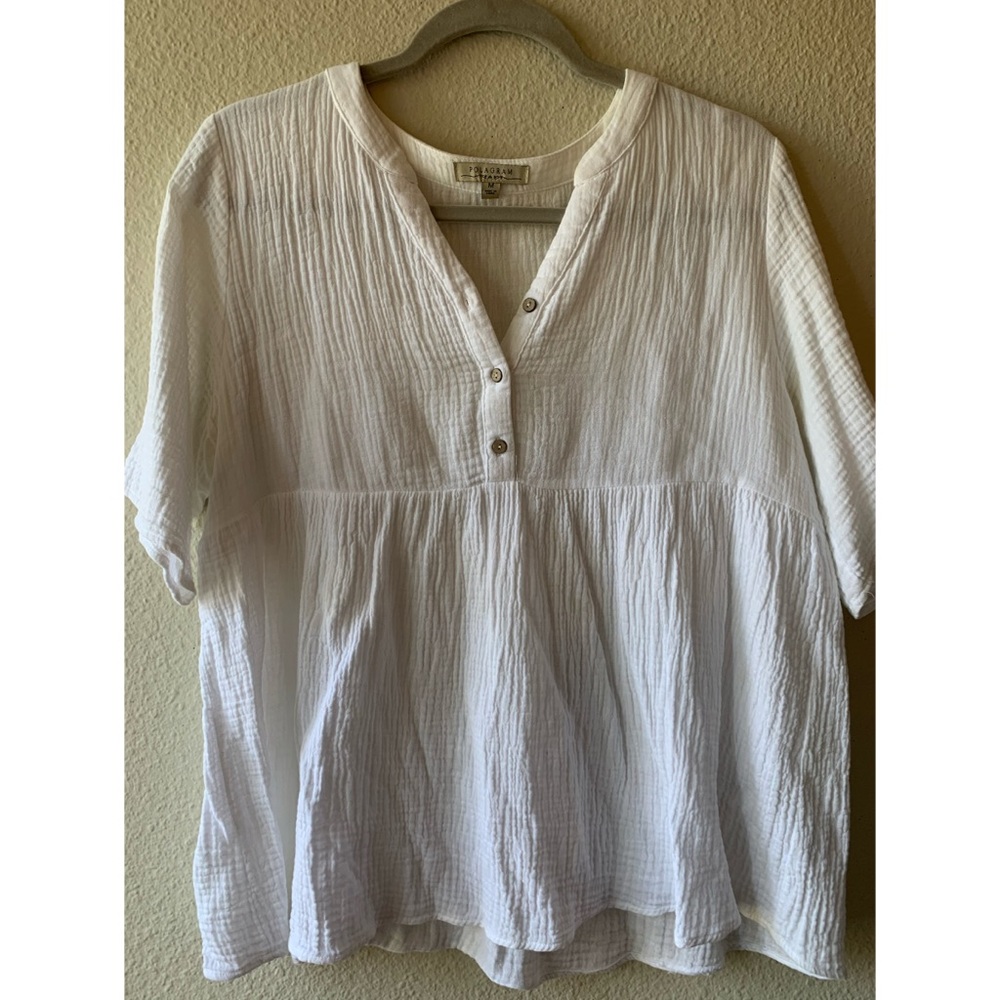 Polagram White Peplum Babydoll Top